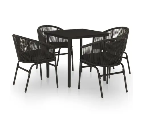 5-Daļīgs Dārza Mēbeļu Komplekts, Melns Vidaxl