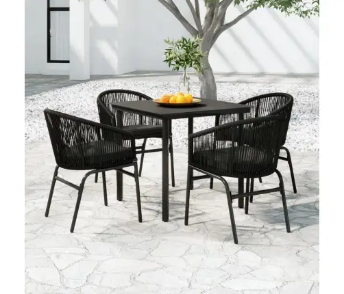 5-Daļīgs Dārza Mēbeļu Komplekts, Melns Vidaxl