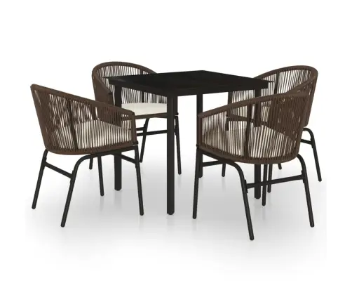 5-Daļīgs Dārza Mēbeļu Komplekts, Brūns Vidaxl