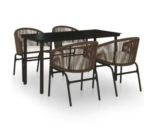 5-Osaline Aiamööbli Komplekt, Pruun