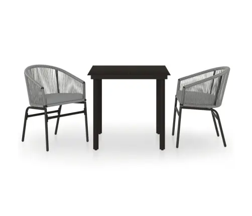 Sodo Valgomojo Komplektas, 3 Dalių, Pilkas