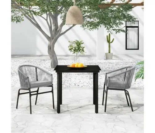 Sodo Valgomojo Komplektas, 3 Dalių, Pilkas