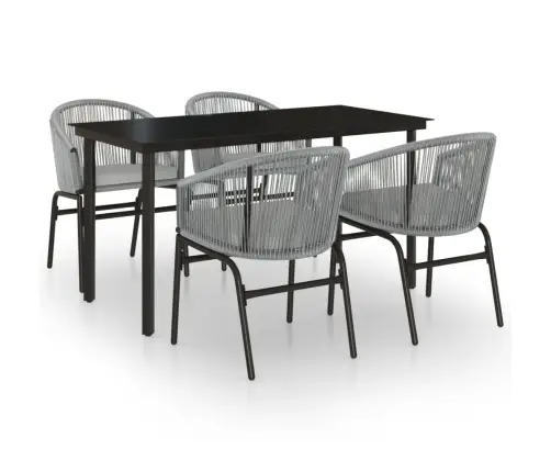 5-Daļīgs Dārza Mēbeļu Komplekts, Pelēks Vidaxl