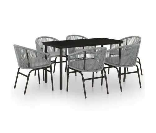 7-Daļīgs Dārza Mēbeļu Komplekts, Pelēks Vidaxl