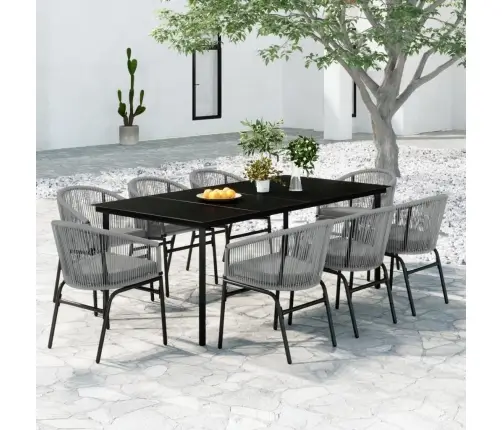 9-Daļīgs Dārza Mēbeļu Komplekts, Pelēks Vidaxl