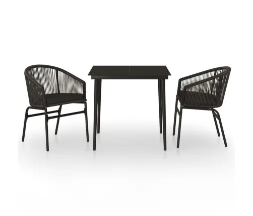 3-Daļīgs Dārza Mēbeļu Komplekts, Melns Vidaxl