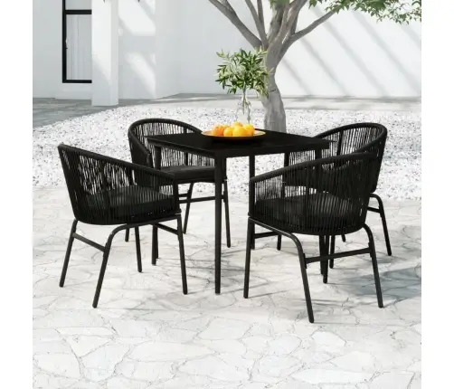 5-Daļīgs Dārza Mēbeļu Komplekts, Melns Vidaxl