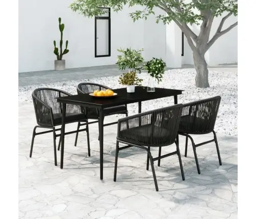 5-Daļīgs Dārza Mēbeļu Komplekts, Melns Vidaxl