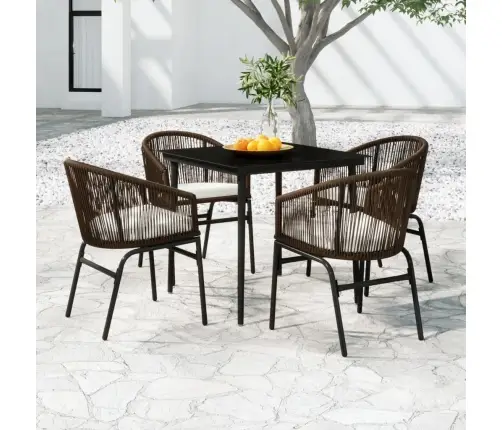 5-Daļīgs Dārza Mēbeļu Komplekts, Brūns Vidaxl