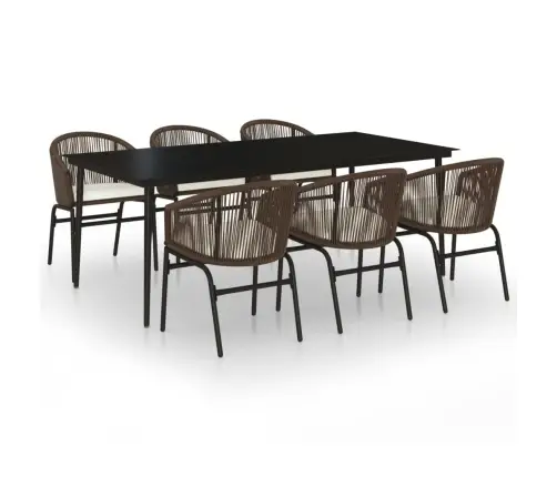 7-Daļīgs Dārza Mēbeļu Komplekts, Brūns Vidaxl