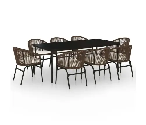 9-Daļīgs Dārza Mēbeļu Komplekts, Brūns Vidaxl