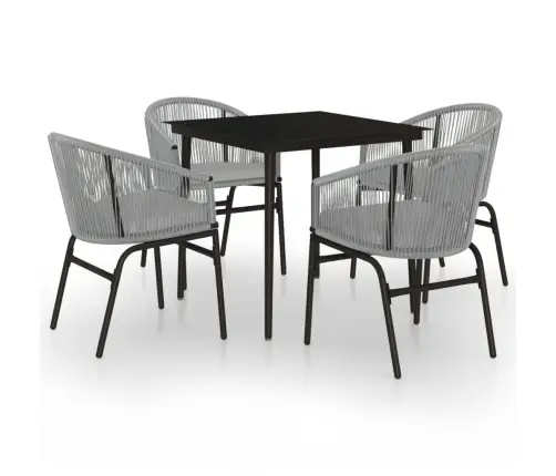 5-Daļīgs Dārza Mēbeļu Komplekts, Pelēks Vidaxl