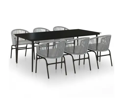 7-Daļīgs Dārza Mēbeļu Komplekts, Pelēks Vidaxl