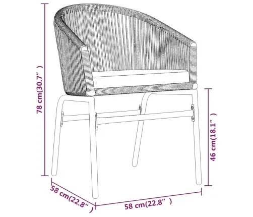 7-Daļīgs Dārza Mēbeļu Komplekts, Pelēks Vidaxl