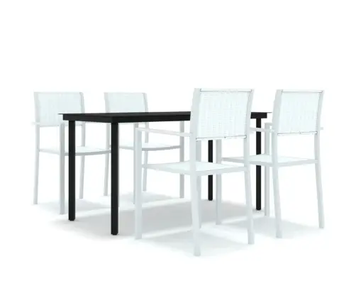 5-Osaline Aiamööbli Komplekt, Valge