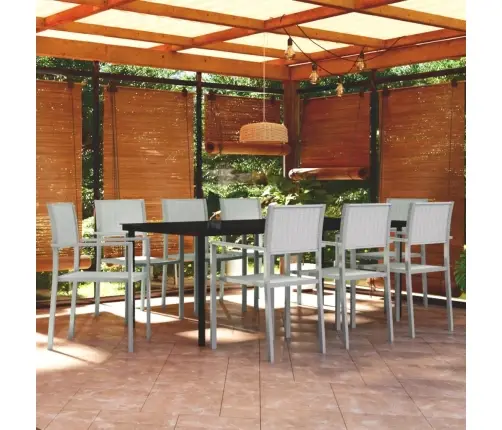 9-Daļīgs Dārza Mēbeļu Komplekts, Balts Vidaxl