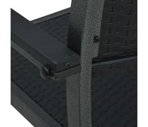 3-Daļīgs Dārza Mēbeļu Komplekts, Melns Vidaxl