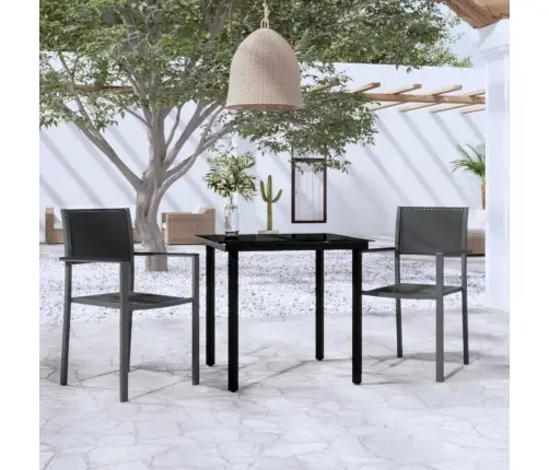 3-Daļīgs Dārza Mēbeļu Komplekts, Melns Vidaxl