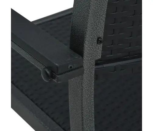 3-Osaline Aiamööbli Komplekt, Must