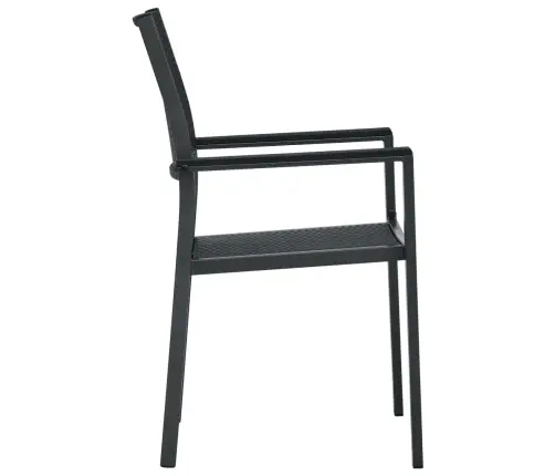 Sodo Valgomojo Baldų Komplektas, 5 Dalių, Juodos Spalvos