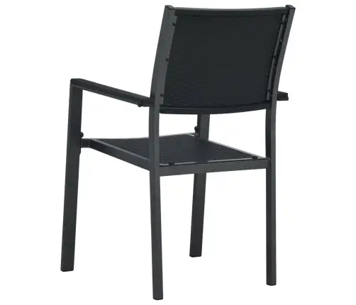 Sodo Valgomojo Baldų Komplektas, 5 Dalių, Juodos Spalvos