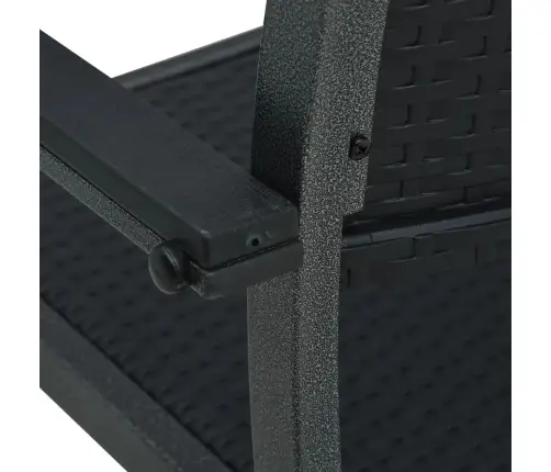 Sodo Valgomojo Baldų Komplektas, 5 Dalių, Juodos Spalvos