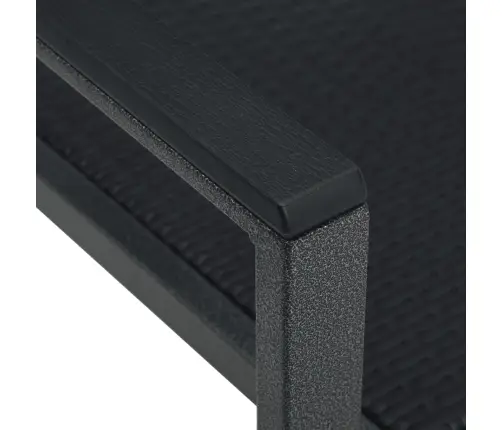 Sodo Valgomojo Baldų Komplektas, 5 Dalių, Juodos Spalvos