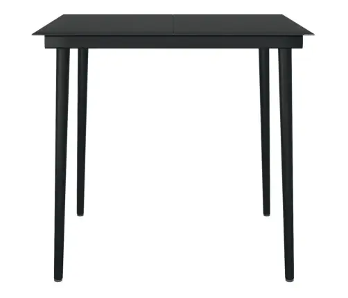 Sodo Valgomojo Baldų Komplektas, 5 Dalių, Juodos Spalvos