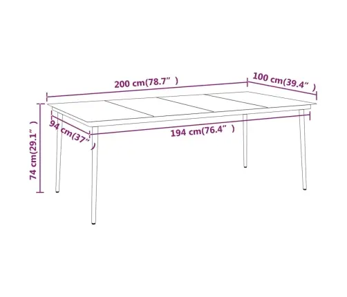9-Daļīgs Dārza Mēbeļu Komplekts, Melns Vidaxl