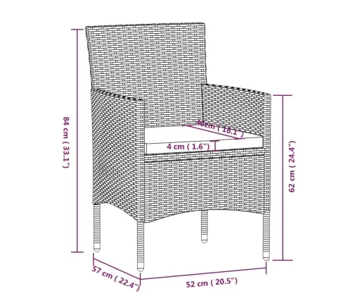 Sodo Komplektas Su Pagalvėlėmis, 7 Dalių, Juodos Spalvos