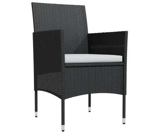 9-Osaline Aiamööbli Komplekt Patjadega, Must