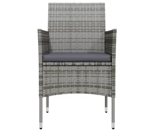 7-Daļīgs Dārza Mēbeļu Komplekts Ar Matračiem, Pelēka Ar Melns Vidaxl