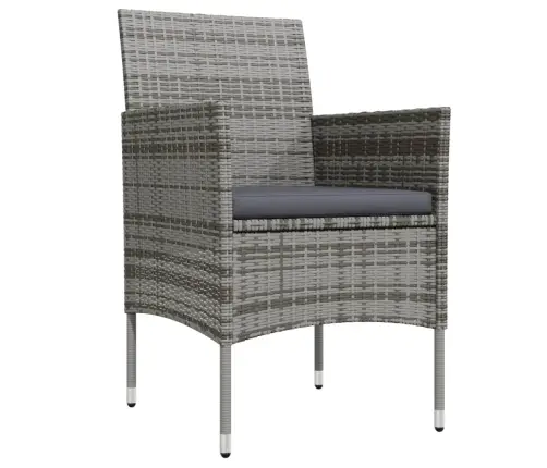 9-Daļīgs Dārza Mēbeļu Komplekts Ar Matračiem, Pelēks, Melns Vidaxl