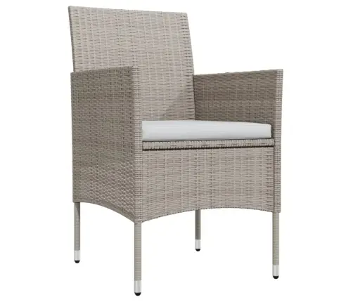 5-Daļīgs Dārza Mēbeļu Komplekts Ar Matračiem, Bēša Ar Melns Vidaxl