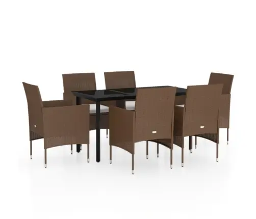 Sodo Komplektas Su Pagalvėlėmis, 7 Dalių, Rudas Ir Juodas