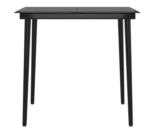 5-Daļīgs Dārza Mēbeļu Komplekts Ar Matračiem, Pelēks, Melns Vidaxl