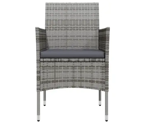 9-Daļīgs Dārza Mēbeļu Komplekts Ar Matračiem, Pelēks, Melns Vidaxl