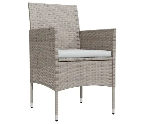 5-Daļīgs Dārza Mēbeļu Komplekts Ar Matračiem, Bēša Ar Melns Vidaxl