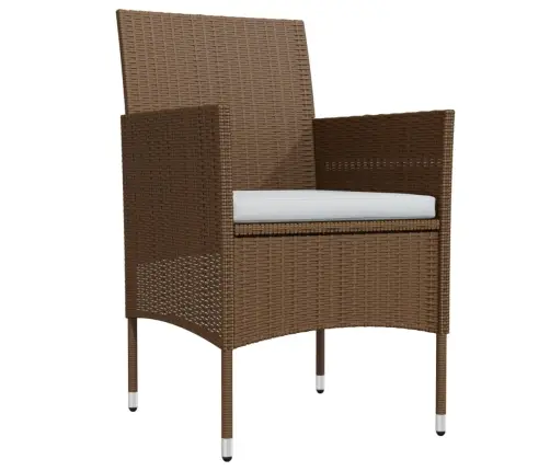 3-Daļīgs Dārza Mēbeļu Komplekts Ar Matračiem, Brūns, Melns Vidaxl