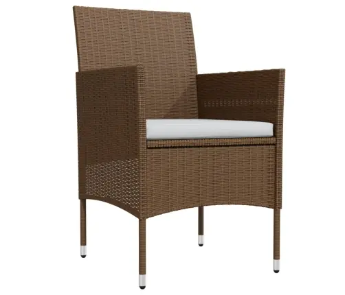 5-Daļīgs Dārza Mēbeļu Komplekts Ar Matračiem, Brūns, Melns Vidaxl