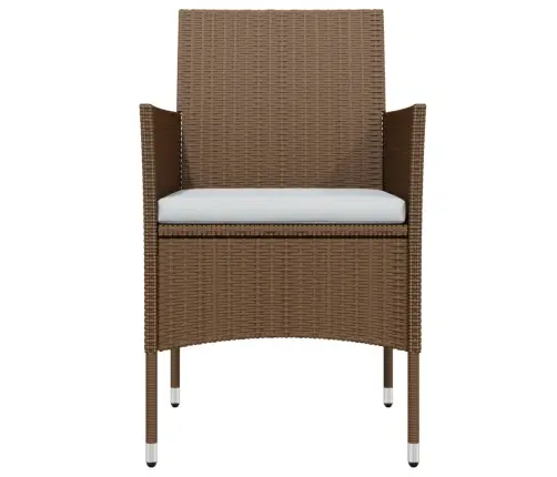 7-Daļīgs Dārza Mēbeļu Komplekts Ar Matračiem, Brūns Ar Melns Vidaxl