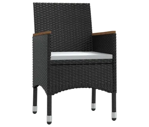 5-Osaline Aiamööbli Komplekt Patjadega, Must