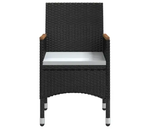 5-Osaline Aiamööbli Komplekt Patjadega, Must