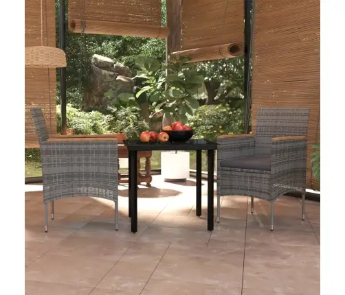 Sodo Komplektas Su Pagalvėlėmis, 3 Dalių, Pilkas Ir Juodas