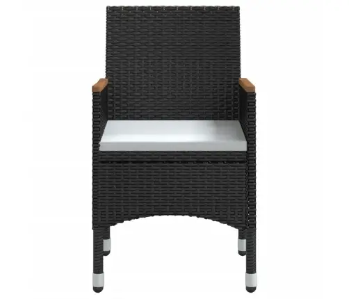 Sodo Valgomojo Komplektas Su Pagalvėlėmis, 3 Dalių, Juodas Sodo Valgomojo Komplektas Su Pagalvėlėmis, 3 Dalių, Juodas