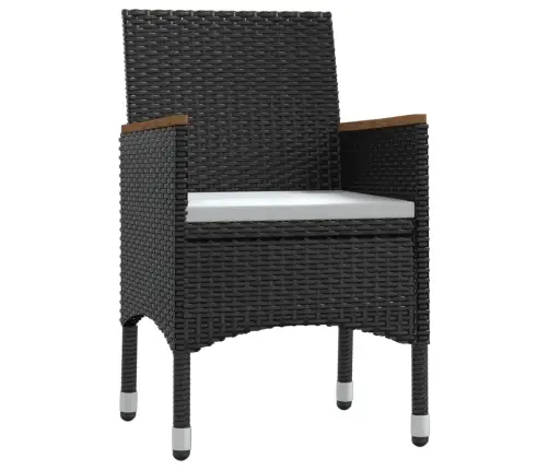 5-Daļīgs Dārza Mēbeļu Komplekts Ar Matračiem, Melns Vidaxl