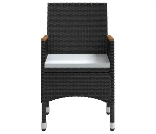 7-Osaline Aiamööbli Komplekt Patjadega, Must