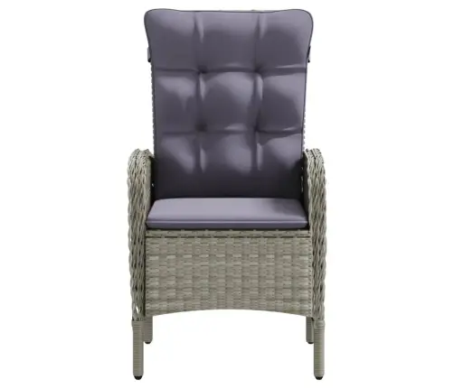 3-Osaline Aiamööbli Komplekt Patjadega, Hall Ja Must