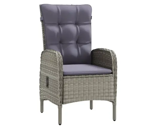 9-Daļīgs Dārza Mēbeļu Komplekts Ar Matračiem, Pelēks, Melns Vidaxl