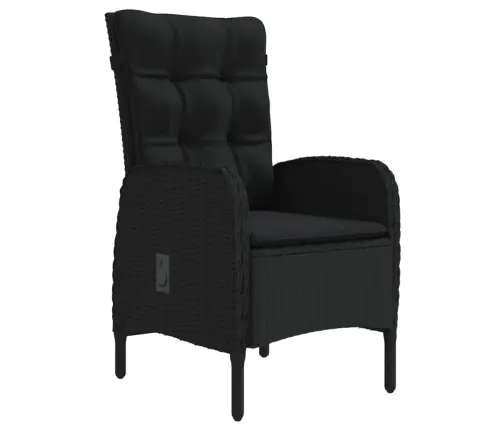 5-Daļīgs Dārza Mēbeļu Komplekts Ar Matračiem, Melns Vidaxl